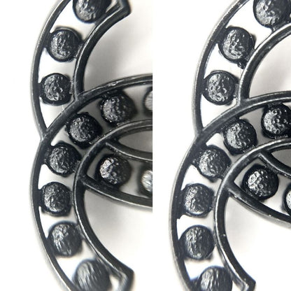 Chanel Earring Women's Coco Mark Accessories Chanel Rhinestone B14B Black Black