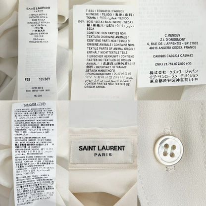 Saint Laurent Paris Long Sleeve Shirt Women's Bow Tie Blouse Tops Apparel