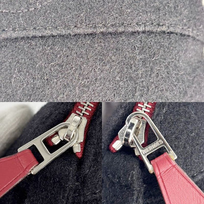 Hermes Pouch Women Bolide Pouch Mini Small Bag Bicolor Hermes Wool Leather