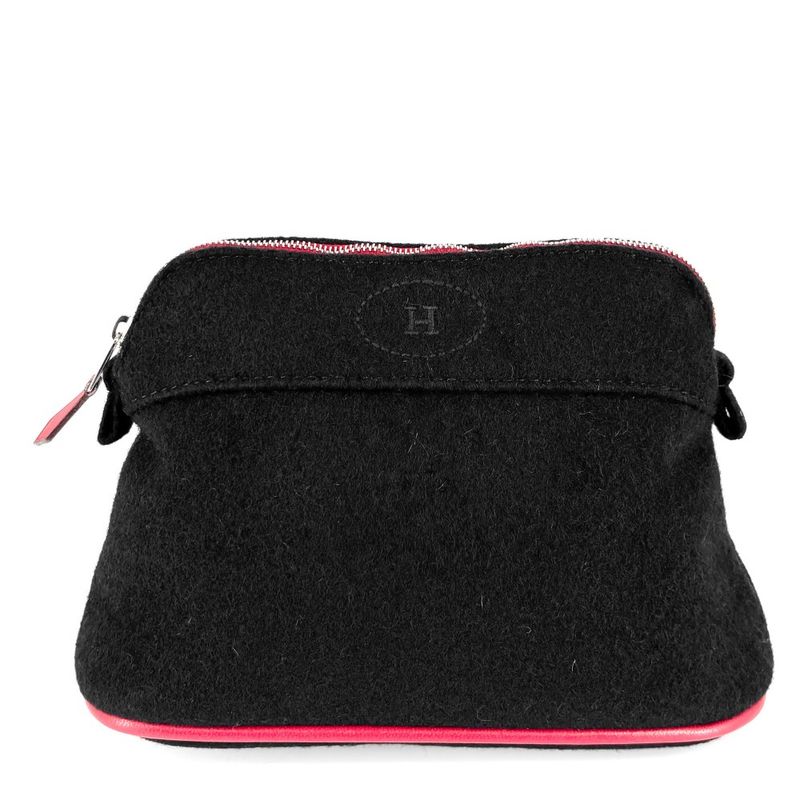 Hermes Pouch Women Bolide Pouch Mini Small Bag Bicolor Hermes Wool Leather