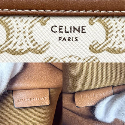 Celine Shoulder Bag Women Triomphe Chain Clutch Celine PVC Coated Canvas
