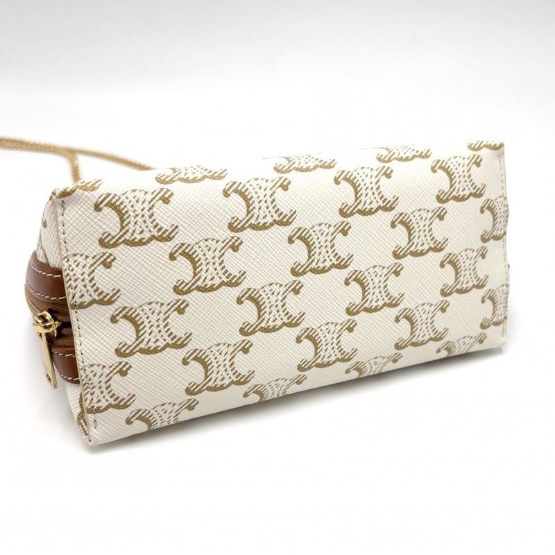 Celine Shoulder Bag Women Triomphe Chain Clutch Celine PVC Coated Canvas