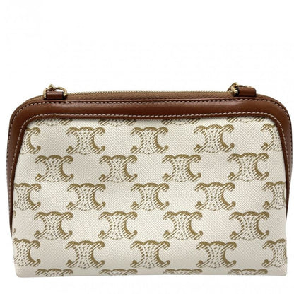 Celine Shoulder Bag Women Triomphe Chain Clutch Celine PVC Coated Canvas