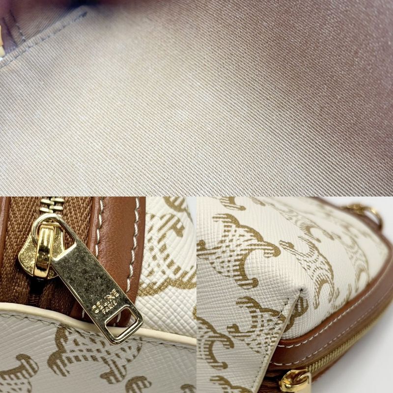 Celine Shoulder Bag Women Triomphe Chain Clutch Celine PVC Coated Canvas