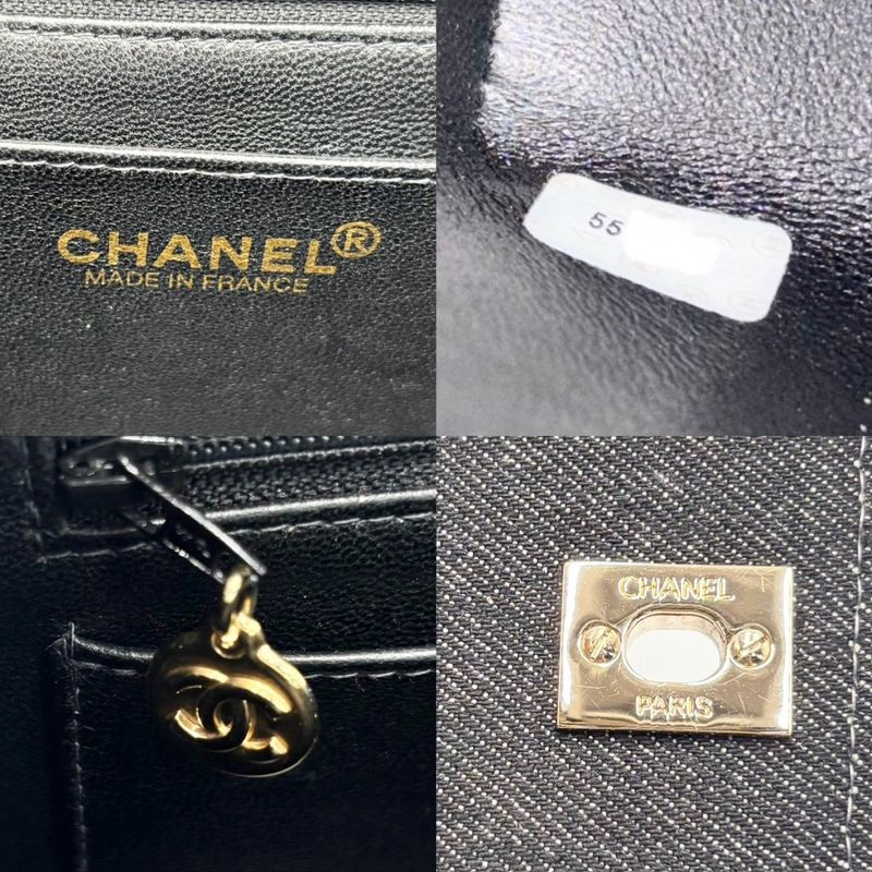 Chanel Handbag Women's Top Handle Coco Mark Turnlock Bag Chanel Denim Black