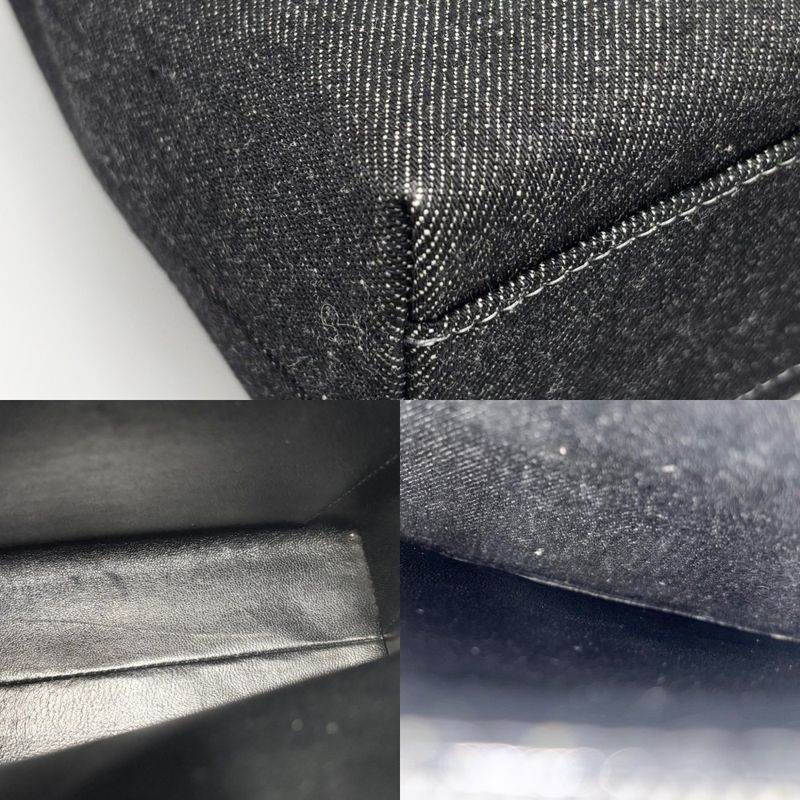 Chanel Handbag Women's Top Handle Coco Mark Turnlock Bag Chanel Denim Black