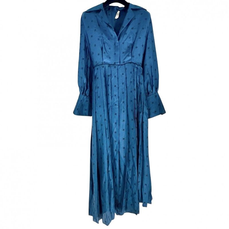 Fendi Dress Women's Pleated Long Sleeve Long Dress Apparel Clothing Fendi 36