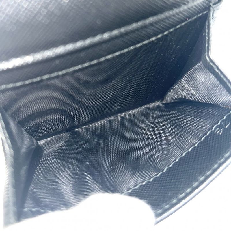 Prada Coin Case Women's Saffiano Triangle Logo Coin Purse Compact Wallet Prada