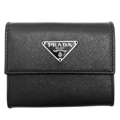 Prada Coin Case Women's Saffiano Triangle Logo Coin Purse Compact Wallet Prada