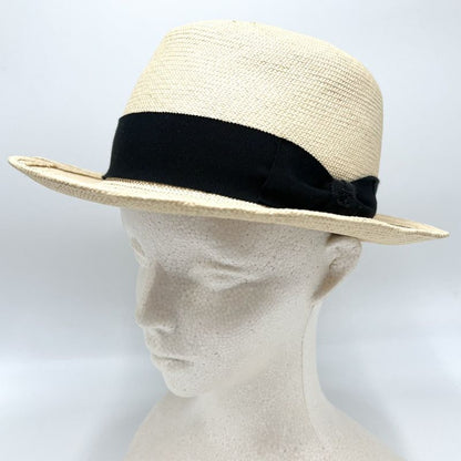 Chanel Hat Women's Coco Mark Fashion Item Hat Ribbon Chanel Straw Beige Black