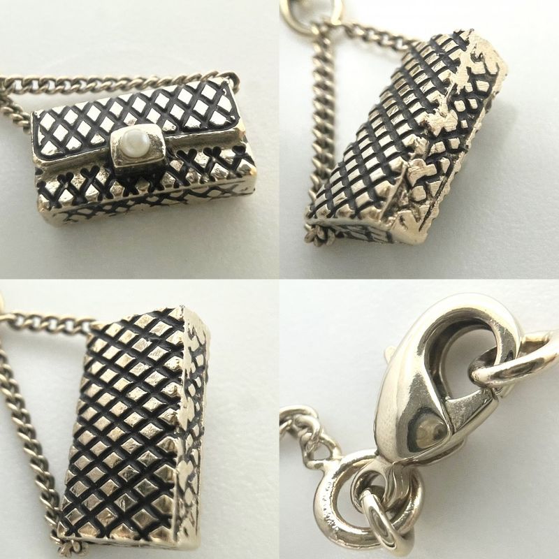 Chanel Necklace Ladies Coco Mark Matelasse Motif Accessories Bag With Adjuster