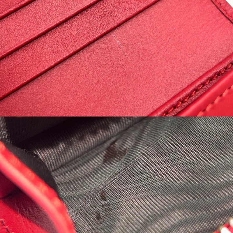 Gucci Bifold Wallet Women's Snap Button GG Supreme Cherry Gucci 476050 Brown