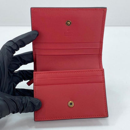 Gucci Bifold Wallet Women's Snap Button GG Supreme Cherry Gucci 476050 Brown