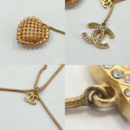Chanel Necklace Ladies Long Necklace Pendant Coco Mark Heart Accessory Vintage