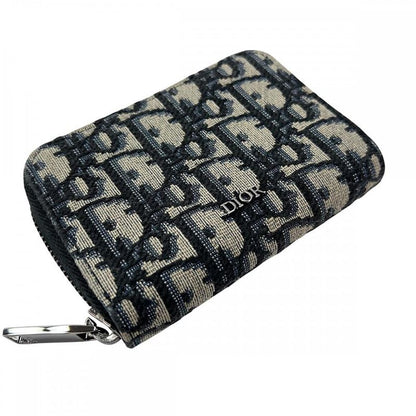 Dior Coin Case Men's Oblique Jacquard Zip Coin Case Round Zipper Coin Case Dior
