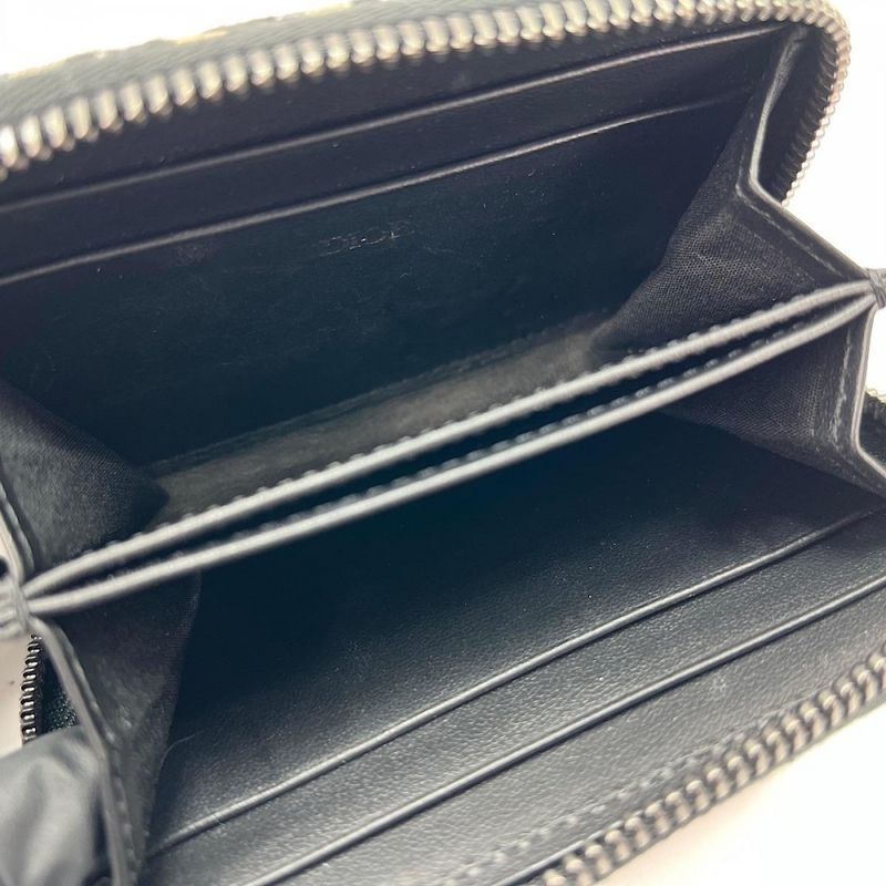 Dior Coin Case Men's Oblique Jacquard Zip Coin Case Round Zipper Coin Case Dior