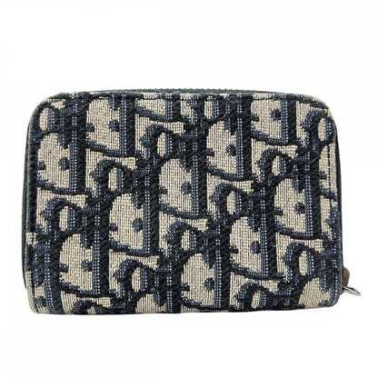 Dior Coin Case Men's Oblique Jacquard Zip Coin Case Round Zipper Coin Case Dior