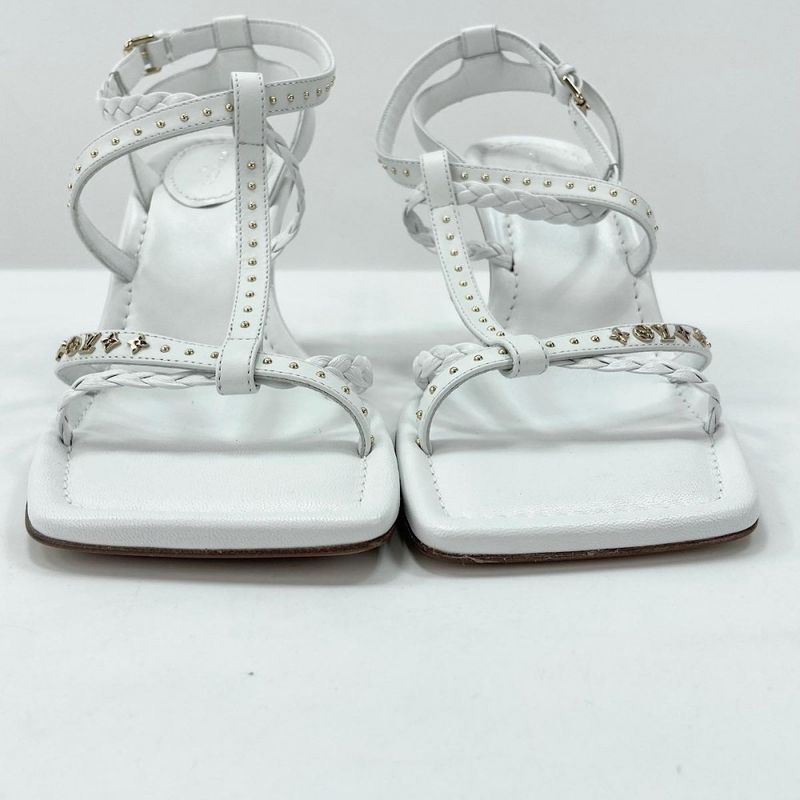 Louis Vuitton Sandals Women's Pin Heels Monogram Louis Vuitton White Gold