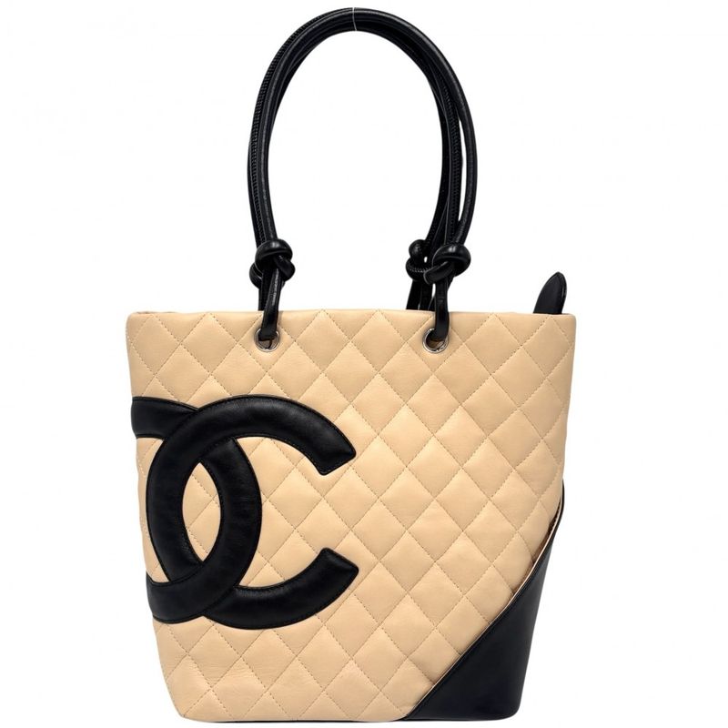 Chanel Tote Bag Women's Cambon Line Medium Tote Coco Mark Handbag Shoulder