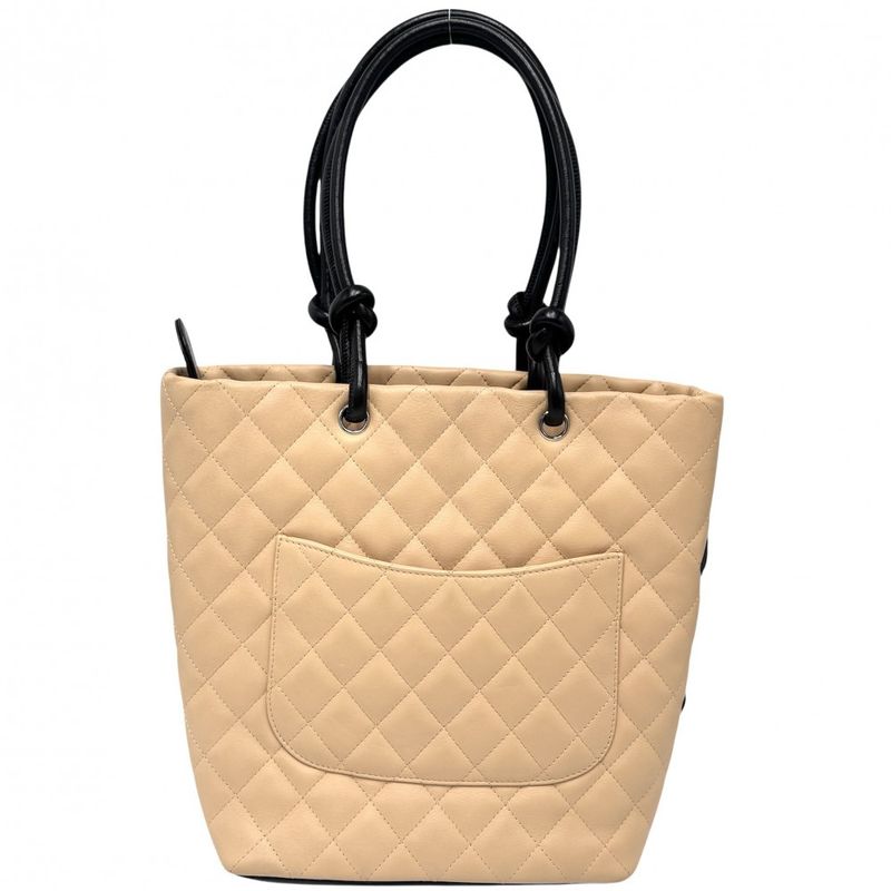 Chanel Tote Bag Women's Cambon Line Medium Tote Coco Mark Handbag Shoulder