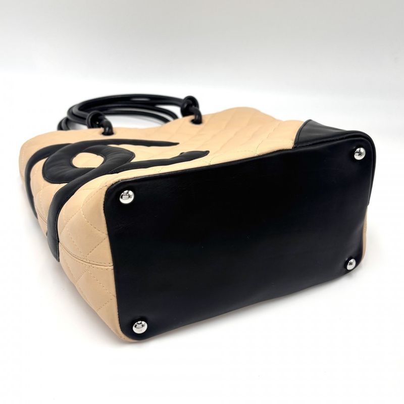 Chanel Tote Bag Women's Cambon Line Medium Tote Coco Mark Handbag Shoulder