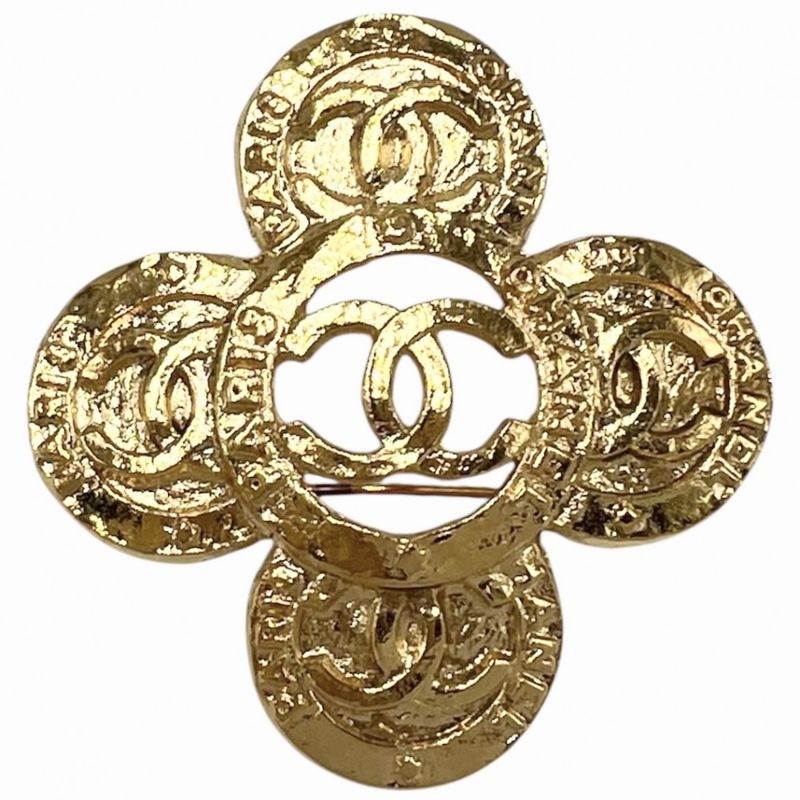 Chanel Brooch Ladies Coco Mark Accessories Vintage Chanel GP 28 Gold Approx