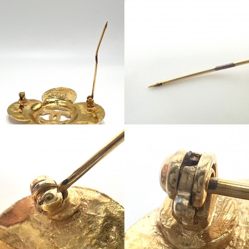 Chanel Brooch Ladies Coco Mark Accessories Vintage Chanel GP 28 Gold Approx