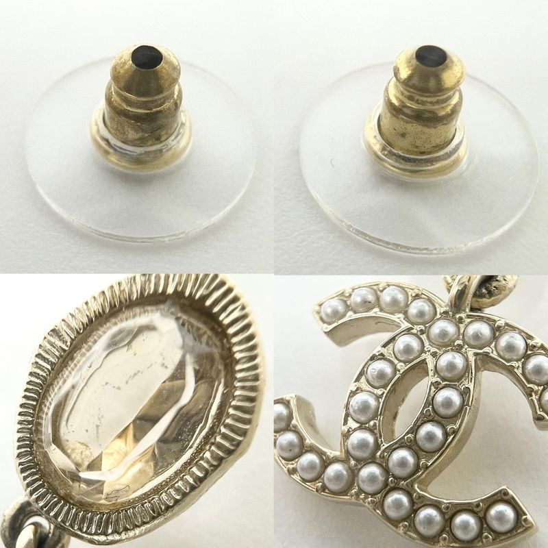 Chanel Earrings Women's Coco Mark Accessories Swing Chanel GP Faux Pearl