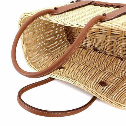 Exhibit Hermes Garden Picnic Basket Tote Bag Swift O'shea Willow Natural Gold B