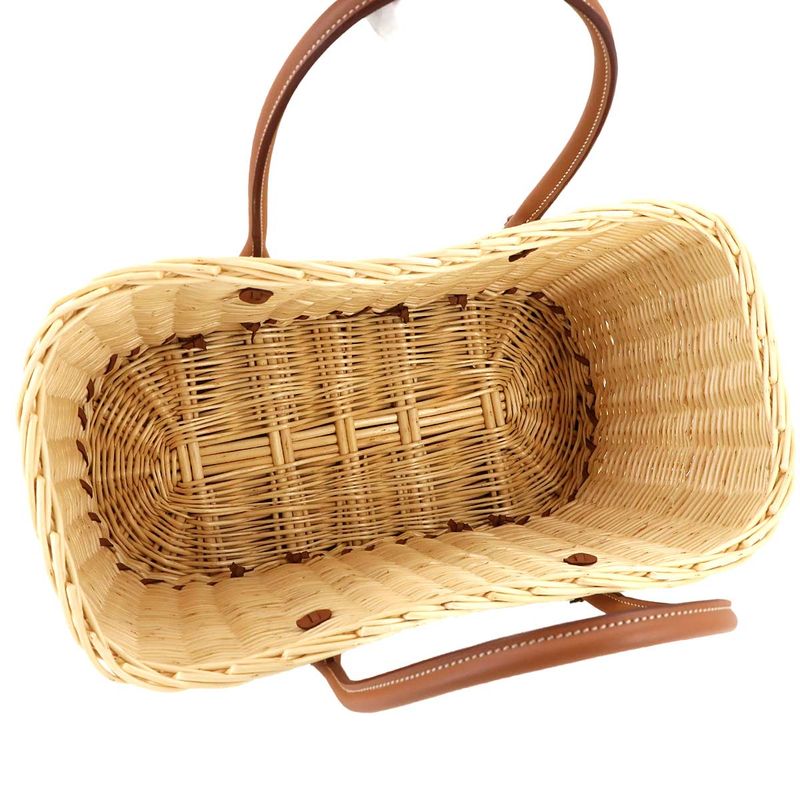 Exhibit Hermes Garden Picnic Basket Tote Bag Swift O'shea Willow Natural Gold B