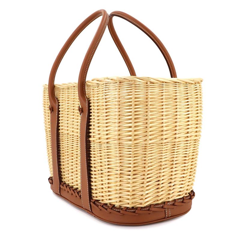 Exhibit Hermes Garden Picnic Basket Tote Bag Swift O'shea Willow Natural Gold B
