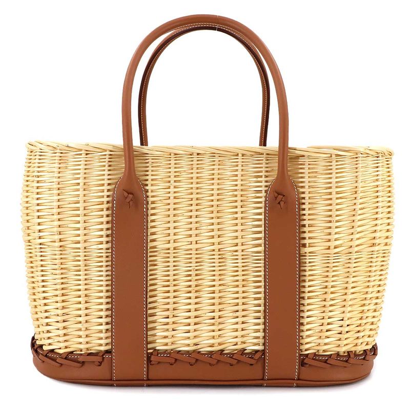 Exhibit Hermes Garden Picnic Basket Tote Bag Swift O'shea Willow Natural Gold B