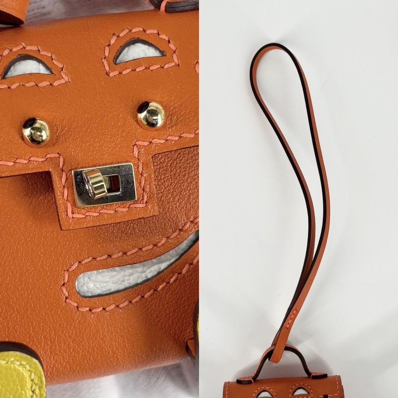 Hermes Key Holder Women's Bejeweled Sac Kerry Doll Bag Charm Leather Hermes U