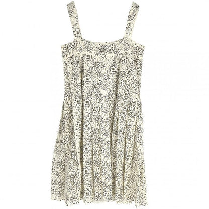 Chanel Dress Women's Cami Dress Coco Button Flower Floral Pattern Lace Apparel
