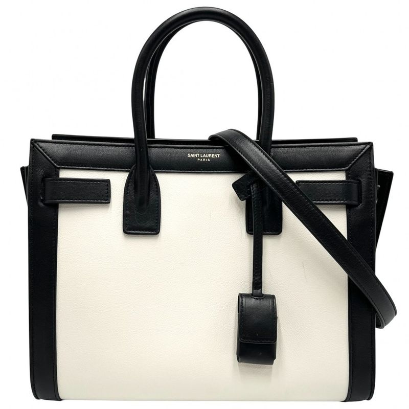 Saint Laurent Paris 2WAY Women's Sac De Jour Baby Bicolor Handbag Shoulder Bag