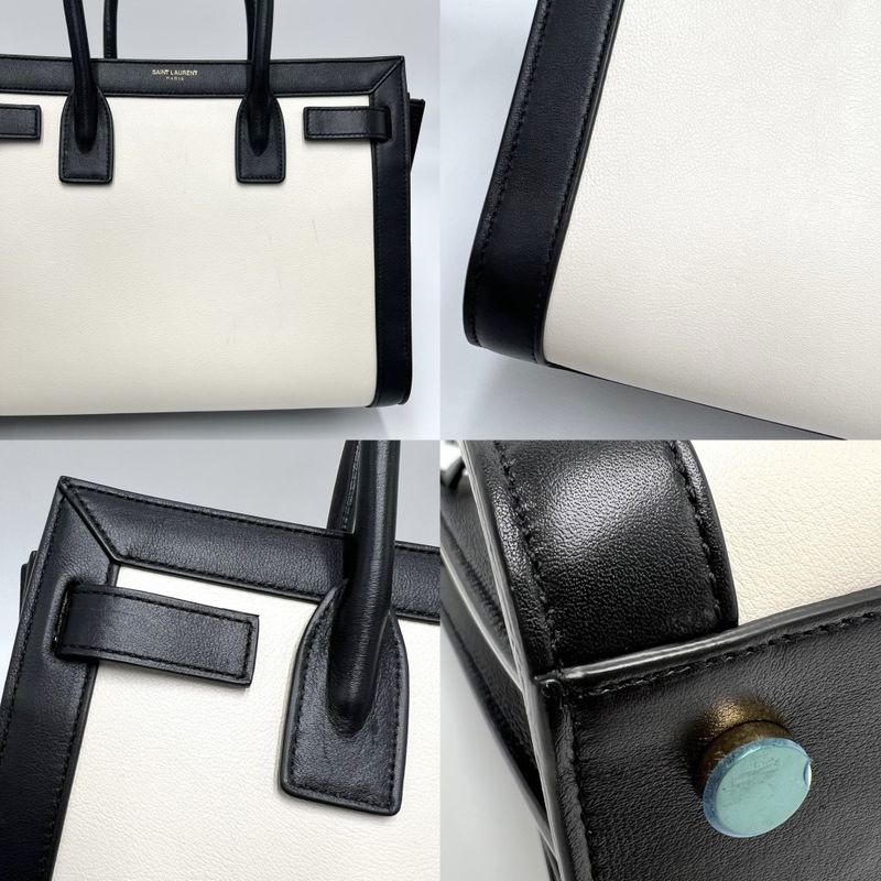 Saint Laurent Paris 2WAY Women's Sac De Jour Baby Bicolor Handbag Shoulder Bag