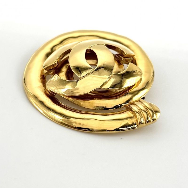 Chanel Brooch Ladies Coco Mark Accessories Vintage Chanel GP 97P Gold Approx