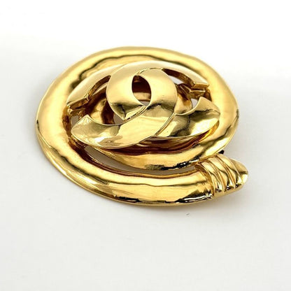 Chanel Brooch Ladies Coco Mark Accessories Vintage Chanel GP 97P Gold Approx