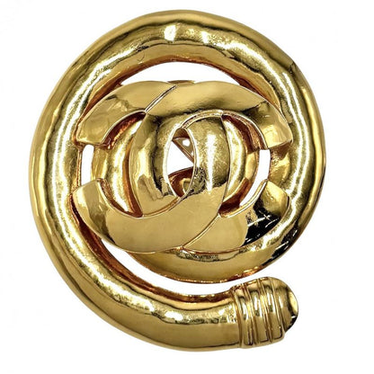 Chanel Brooch Ladies Coco Mark Accessories Vintage Chanel GP 97P Gold Approx