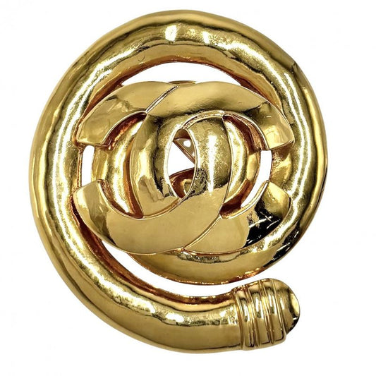Chanel Brooch Ladies Coco Mark Accessories Vintage Chanel GP 97P Gold Approx