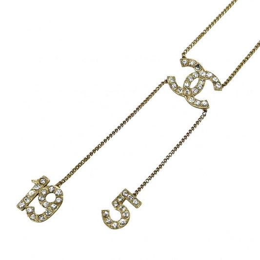 Chanel Necklace Ladies Coco Mark Icon Accessories Chanel GP Rhinestone 01C Gold