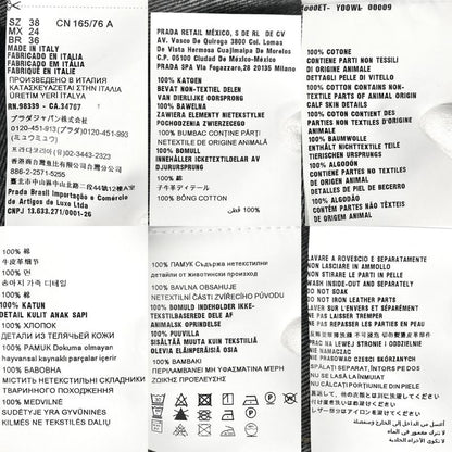 Prada Denim Jacket Women Triangle Logo Oversized Denim Shirt Tops Long Sleeve