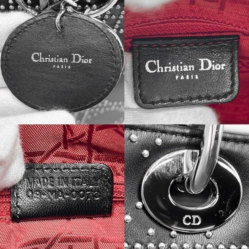 Christian Dior Handbag Women Lady Dior Studded Medium Christian Dior Leather