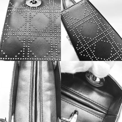 Christian Dior Handbag Women Lady Dior Studded Medium Christian Dior Leather