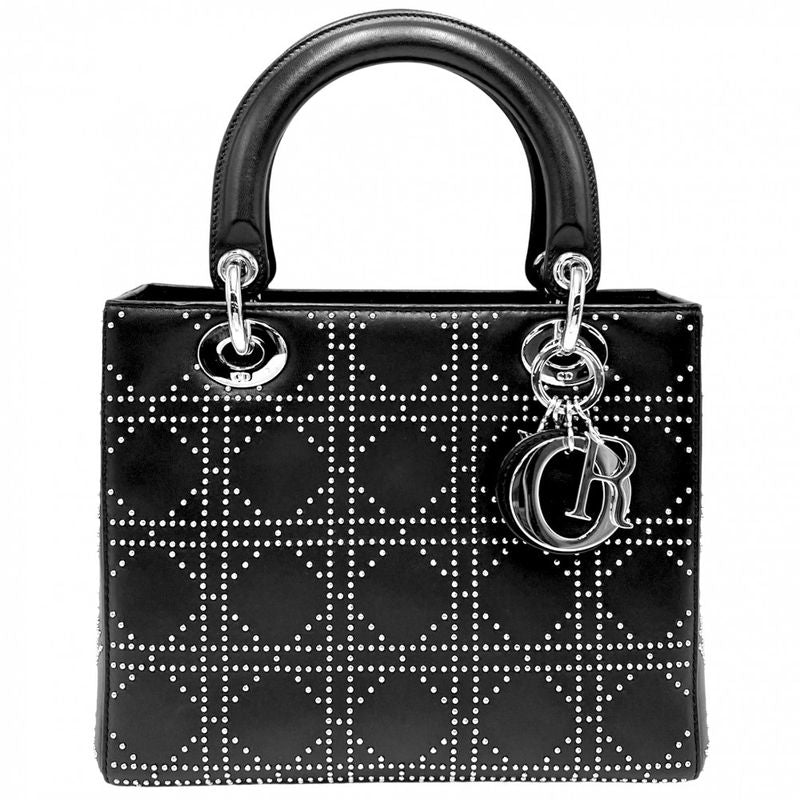 Christian Dior Handbag Women Lady Dior Studded Medium Christian Dior Leather