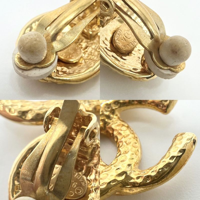 Chanel Earring Ladies Coco Mark Accessories Swing Vintage Chanel GP 95A Gold