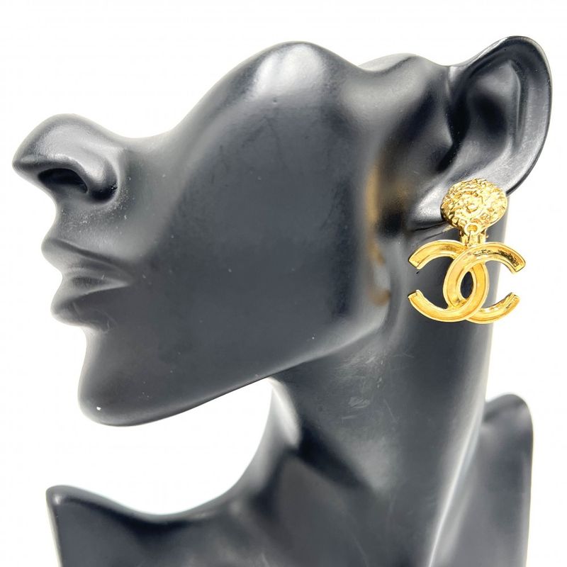 Chanel Earring Ladies Coco Mark Accessories Swing Vintage Chanel GP 95A Gold