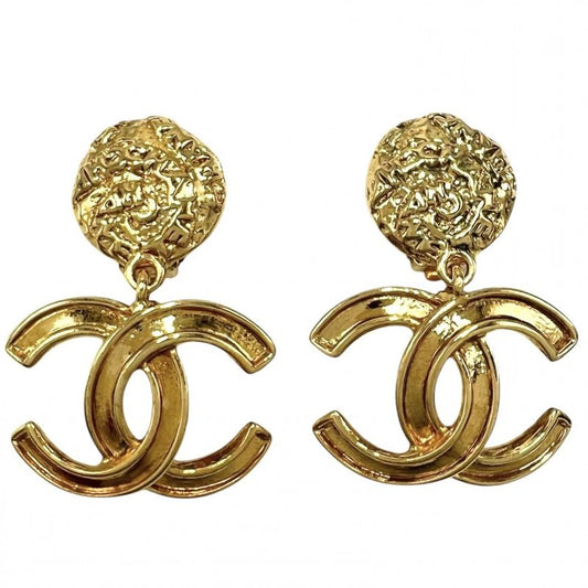 Chanel Earring Ladies Coco Mark Accessories Swing Vintage Chanel GP 95A Gold