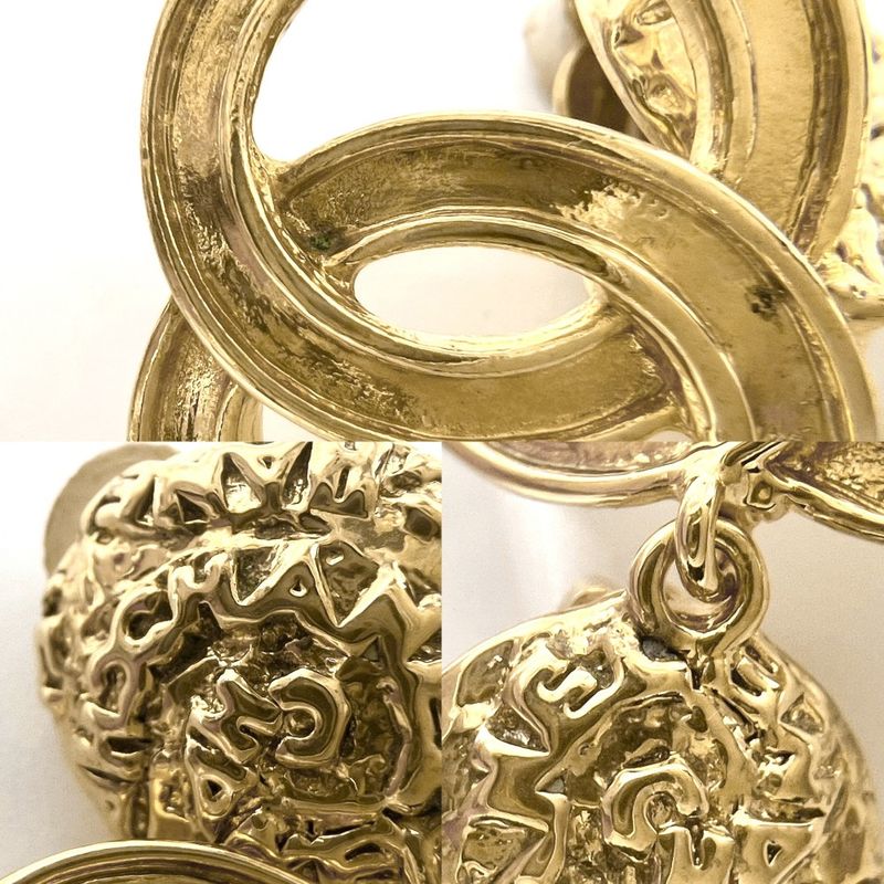Chanel Earring Ladies Coco Mark Accessories Swing Vintage Chanel GP 95A Gold