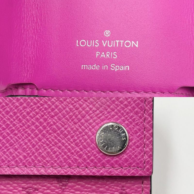 Louis Vuitton Trifold Wallet Men Taiga Llama Dis Cabas Lee Compact Wallet Mini